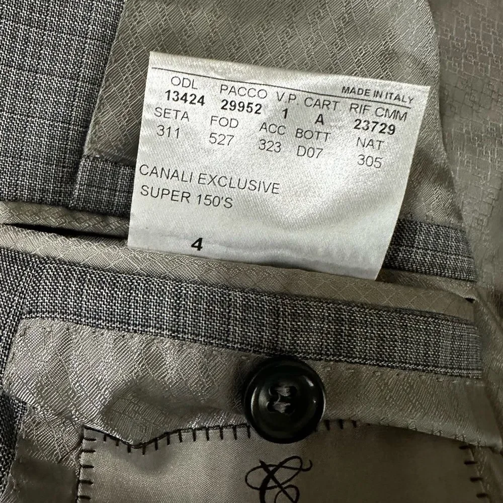 Canali Exclusive Gray Sport Coat Super 150